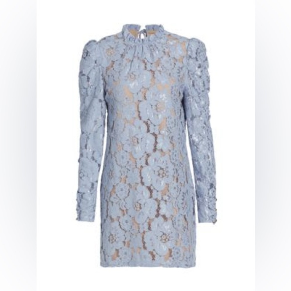 Wayf Blue Lace Shift Dress - Size Small